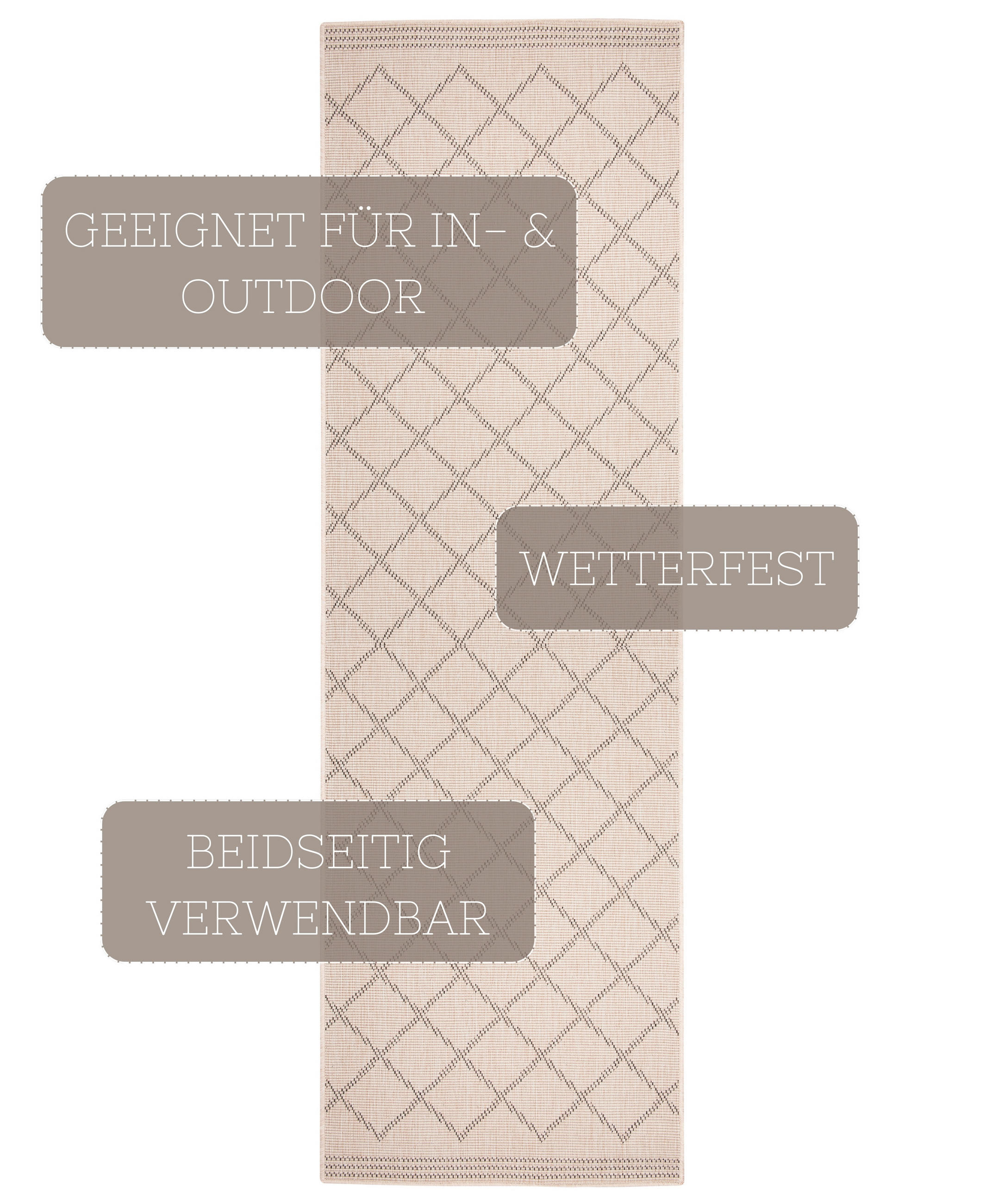 LÄUFER 80/350 cm Twin Supreme  - Creme/Grau, Design, Kunststoff (80/350cm)