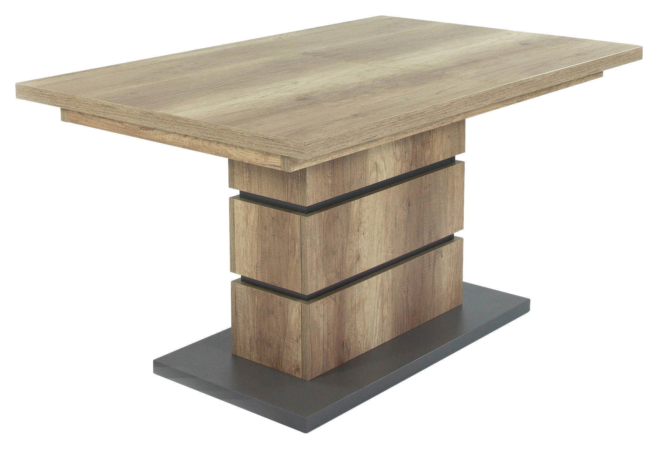 ESSTISCH Anthrazit, Braun rechteckig  ausziehbar, lichtecht, in verschiedenen Größen erhältlich  - Anthrazit/Braun, MODERN, Holzwerkstoff (140/86/75cm) - MID.YOU