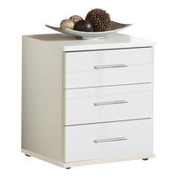 KOMODA, biela, 46/55/40 cm - biela/chrómová, Design, kompozitné drevo/plast (46/55/40cm) - Xora