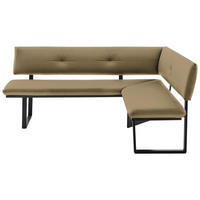 ECKBANK 180/140 cm  in Schwarz, Olivgrün  - Schwarz/Olivgrün, MODERN, Textil/Metall (180/140cm) - Cantus