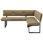 ECKBANK 190/150 cm  in Schwarz, Olivgrün  - Schwarz/Olivgrün, MODERN, Textil/Metall (190/150cm) - Cantus