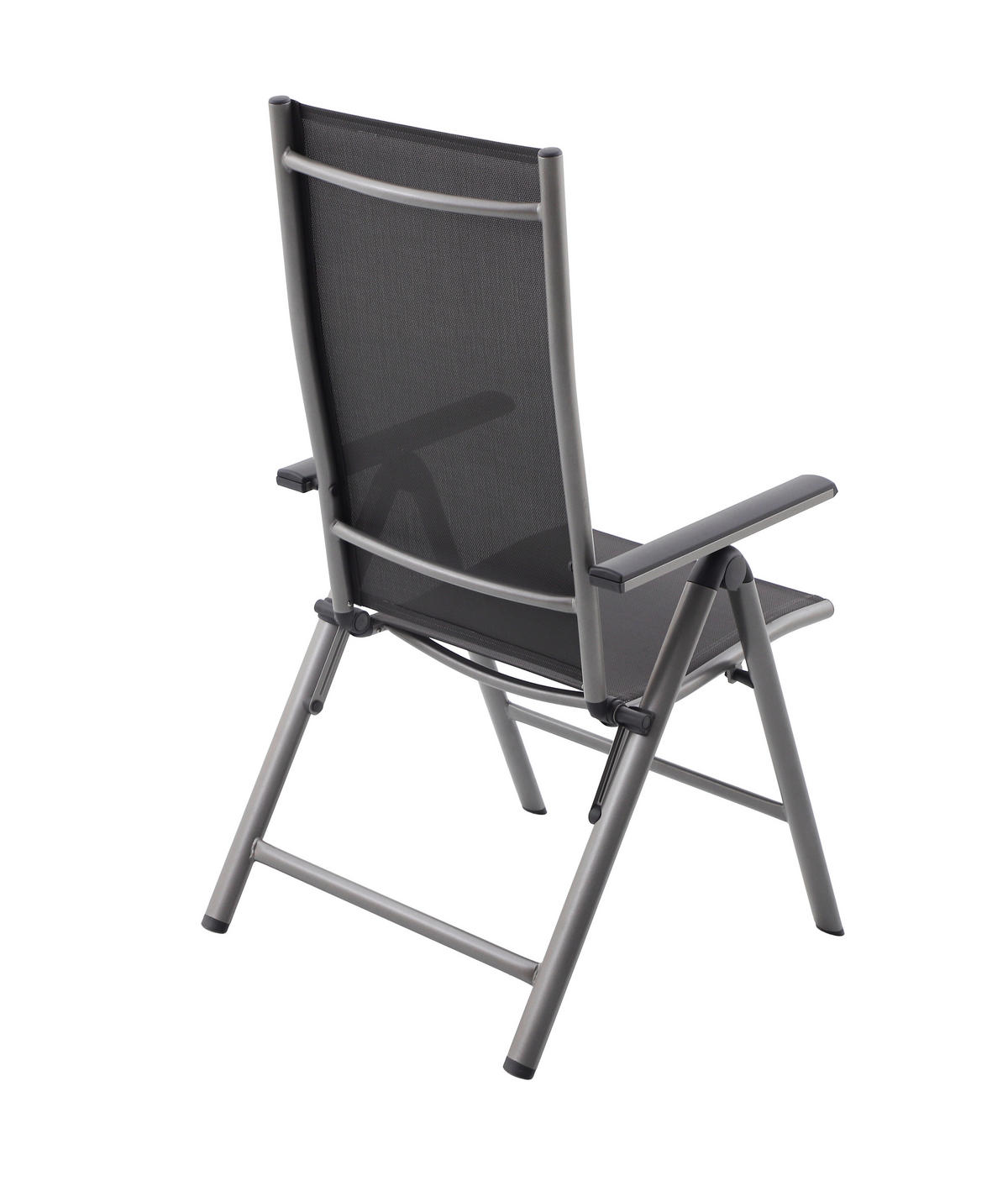 GARTENKLAPPSTUHL-SET Aluminium Schwarz, Dunkelgrau  - Dunkelgrau/Schwarz, MODERN, Kunststoff/Metall (58/109/67cm) - Gardenson