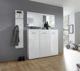 SCHUHSCHRANK Weiß  - Silberfarben/Weiß, Design, Holzwerkstoff/Kunststoff (134/120/36cm) - Carryhome