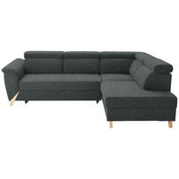 ECKSOFA  in Struktur Graugrün  265/200 cm  - Naturfarben/Graugrün, KONVENTIONELL, Holz/Textil (265/200cm) - Stylife