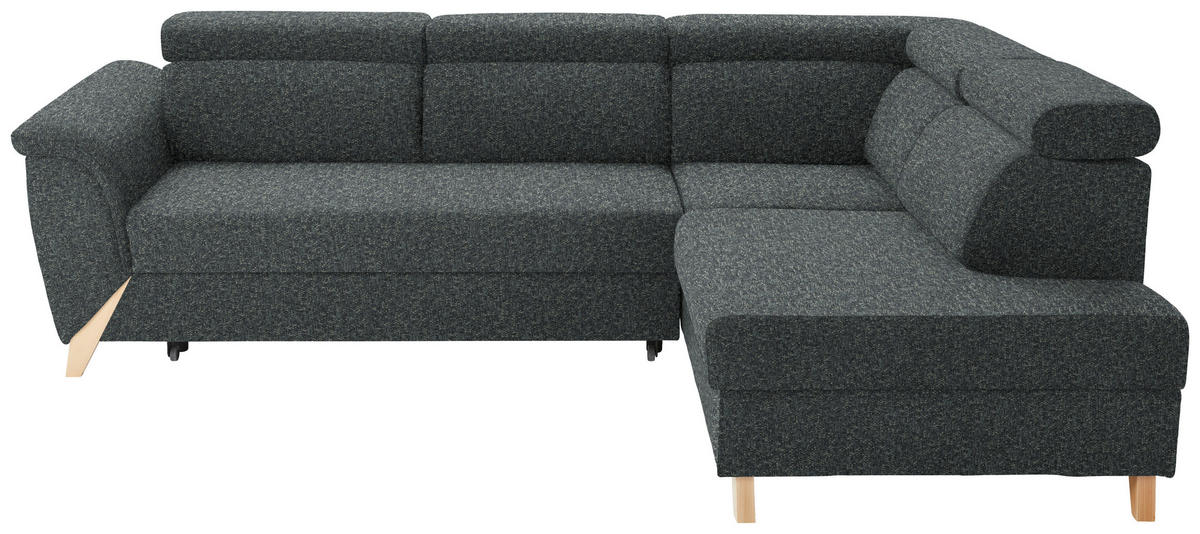 ECKSOFA  in Struktur Graugrün  265/200 cm  - Naturfarben/Graugrün, KONVENTIONELL, Holz/Textil (265/200cm) - Stylife