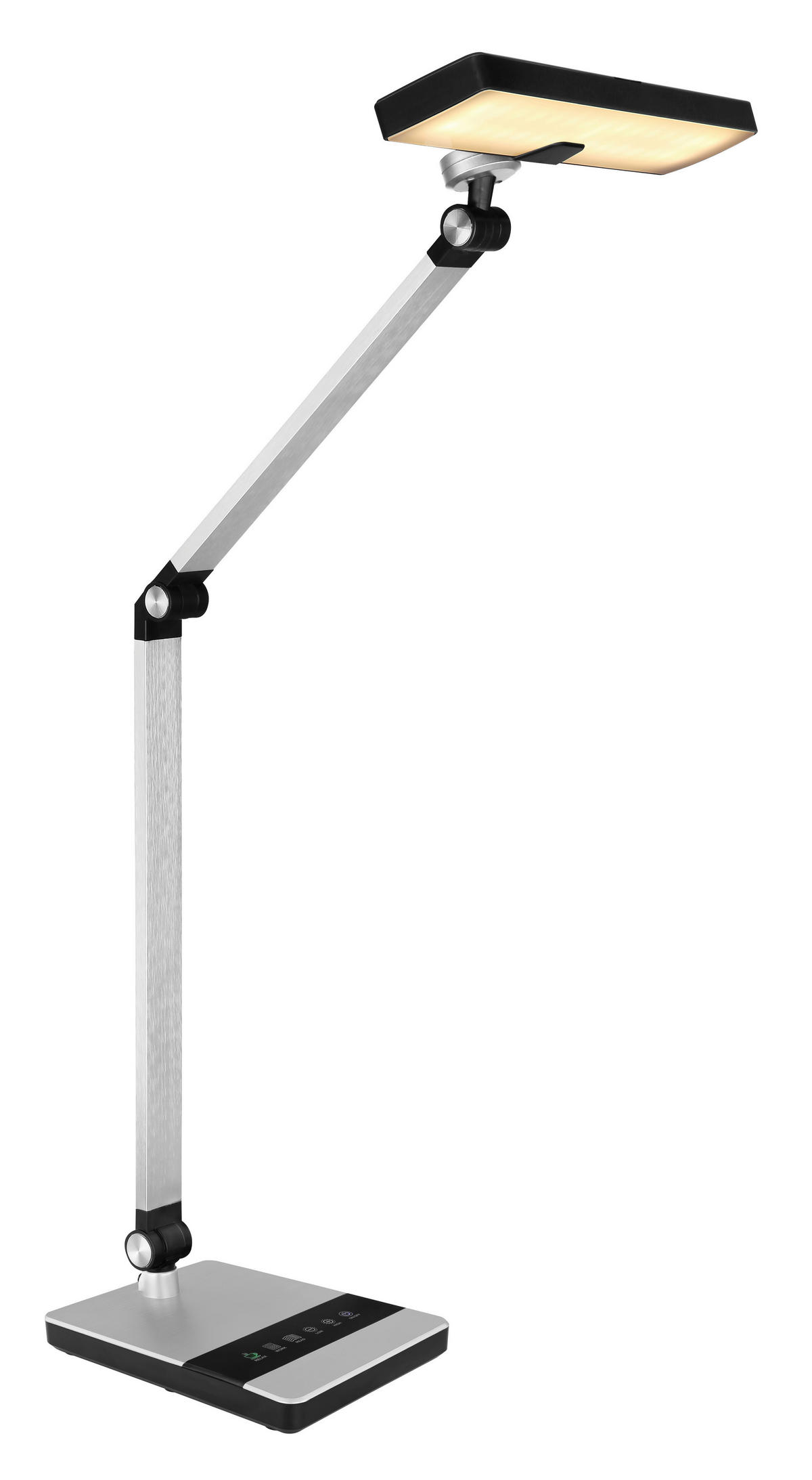LED-TISCHLEUCHTE - Silberfarben/Schwarz, Konventionell, Kunststoff/Metall (40/27/82cm) - Globo