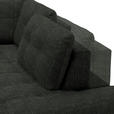 ECKSOFA in Flachgewebe, Leinenoptik Dunkelgrün  - Dunkelgrün/Schwarz, Design, Textil/Metall (247/208cm) - Xora