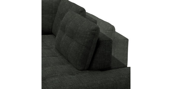 ECKSOFA in Flachgewebe, Leinenoptik Dunkelgrün  - Dunkelgrün/Schwarz, Design, Textil/Metall (247/208cm) - Xora