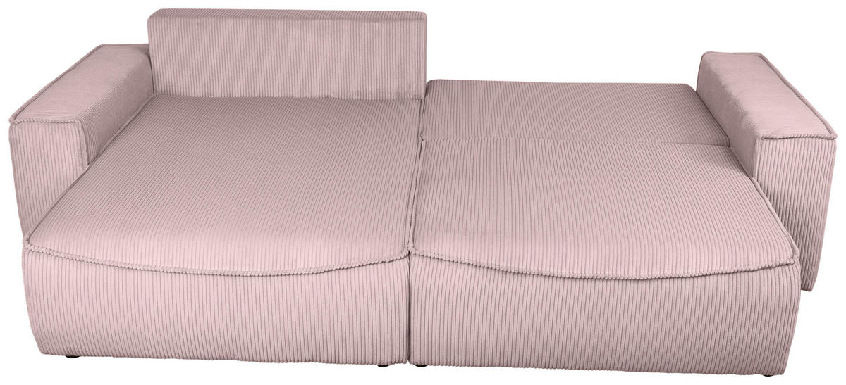 ECKSOFA Altrosa Cord  - Schwarz/Altrosa, KONVENTIONELL, Kunststoff/Textil (148/265cm) - Carryhome