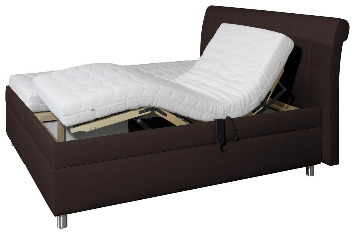 POLSTERBETT 200/200 cm  in Dunkelbraun  - Weiss/Dunkelbraun, Konventionell, Holz/Textil (200/200cm) - Esposa