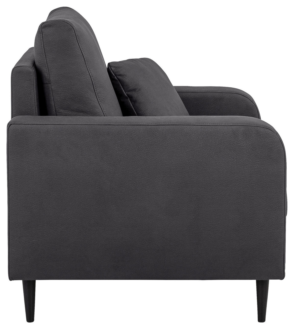 SESSEL in Lederlook Grau  - Schwarz/Grau, Konventionell, Holz/Textil (87/96/86cm) - Carryhome