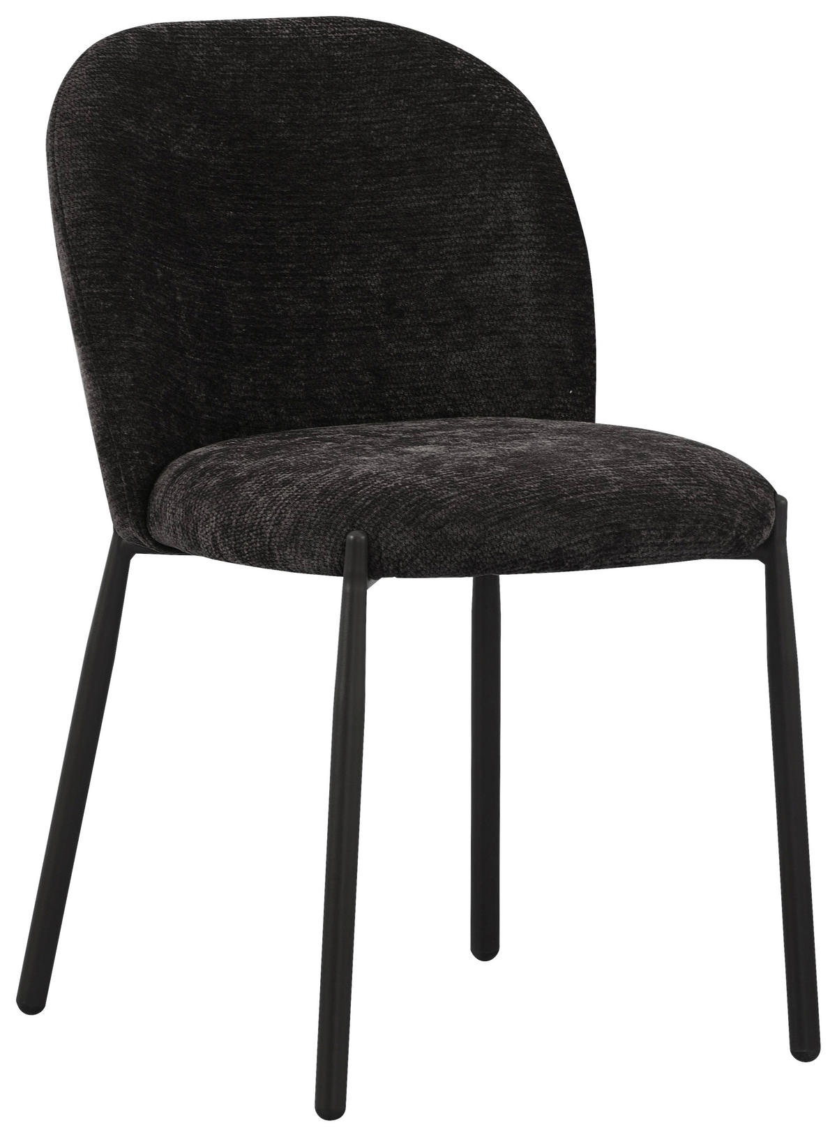 STUHL  Stoffauswahl Struktur  - Schwarz, Design, Textil/Metall (46/80/60cm) - Stylife