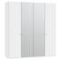 DREHTÜRENSCHRANK in Weiß - Silberfarben/Weiß, Design, Glas/Holzwerkstoff (202,5/220/39,5cm) - Jutzler DREHTÜRENSCHRANK in Weiß - Silberfarben/Weiß, Design, Glas/Holzwerkstoff (202,5/220/39,5cm) - Jutzler