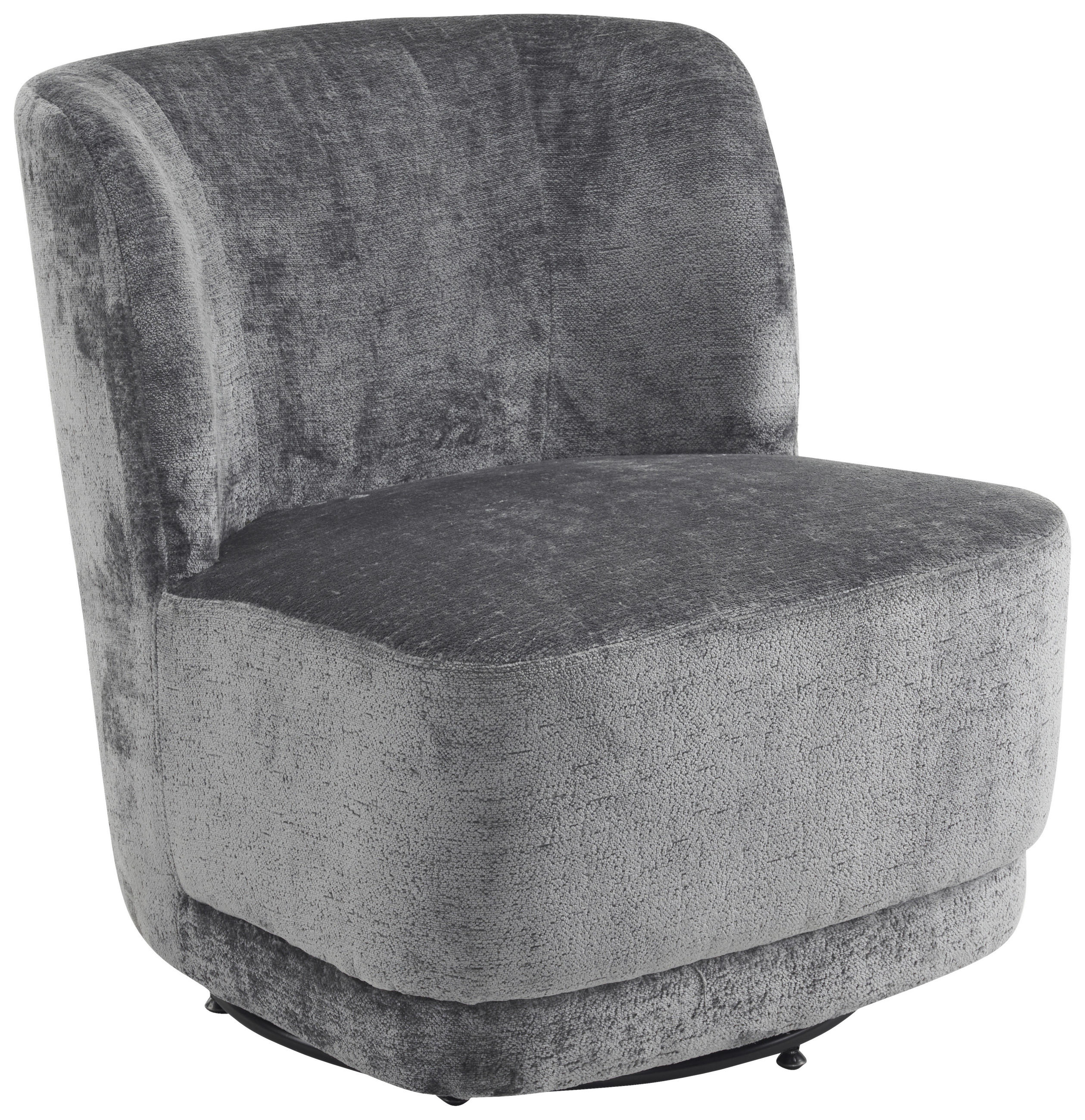 SESSEL Chenille Grau    - Schwarz/Grau, MODERN, Textil/Metall (65/73/75cm) - MID.YOU