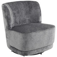SESSEL in Chenille Grau  - Schwarz/Grau, MODERN, Textil/Metall (65/73/75cm) - MID.YOU