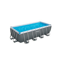 POOL 56671GS 488/244/122 cm  - Blau/Weiß, KONVENTIONELL, Kunststoff/Metall (488/244/122cm) - Bestway