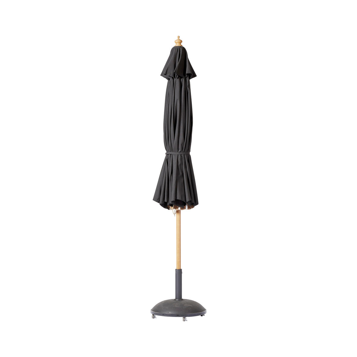 SONNENSCHIRM   - Schwarz/Teakfarben, Design, Holz/Textil (300/265cm) - Livetastic