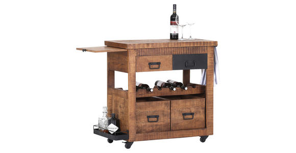BARWAGEN BARNEY - Schwarz/Naturfarben, KONVENTIONELL, Holz/Holzwerkstoff (97/43/85cm) - Landscape