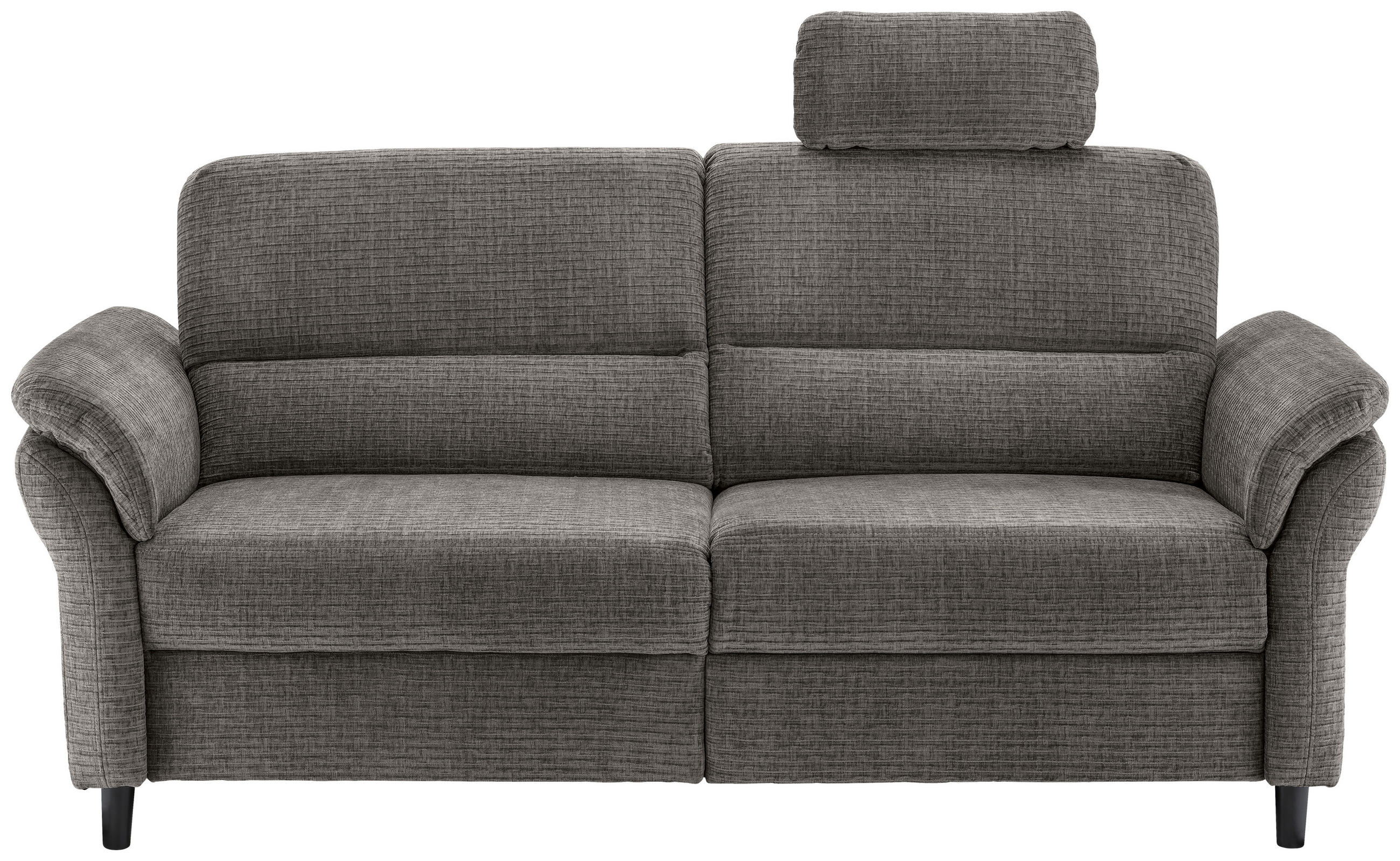 3-SITZER-SOFA Mikrofaser Graubraun  - Graubraun/Schwarz, MODERN, Holz/Textil (192/90/89cm) - Livetastic