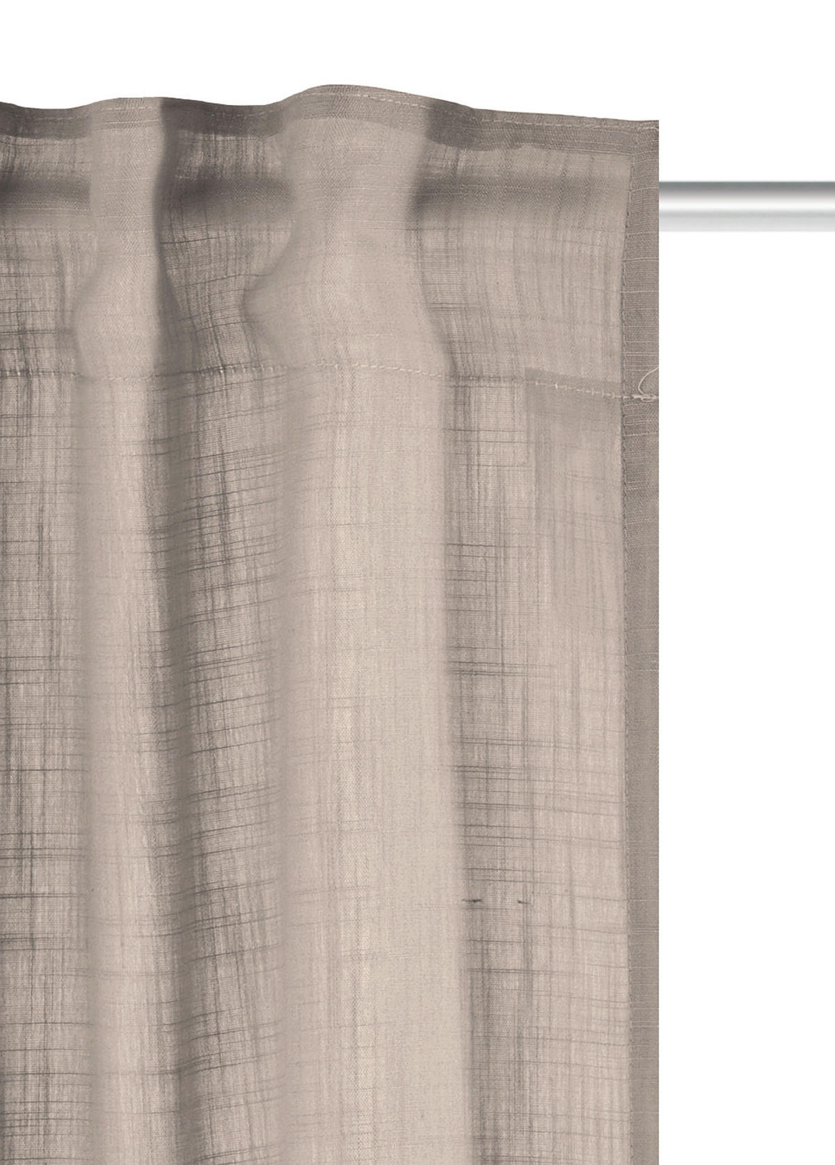 FERTIGVORHANG halbtransparent  - Taupe, Basics, Textil (140/245cm)