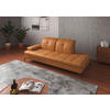 RÉCAMIERE Currygelb Echtleder  - Currygelb/Schwarz, KONVENTIONELL, Leder/Metall (231/90/122cm) - Sit & More