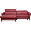 ECKSOFA Echtleder Rot  - Rot/Schwarz, Design, Leder/Metall (175/246cm) - Celina Home