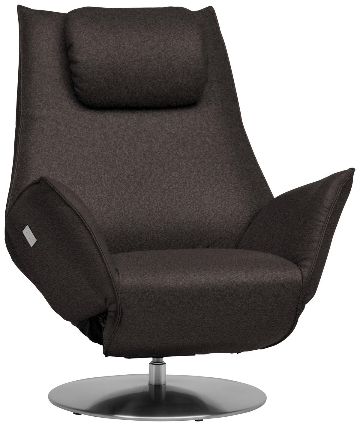 RELAXSESSEL in Leder Mokka  - Edelstahlfarben/Mokka, Design, Leder/Metall (92/79/90cm) - Koinor