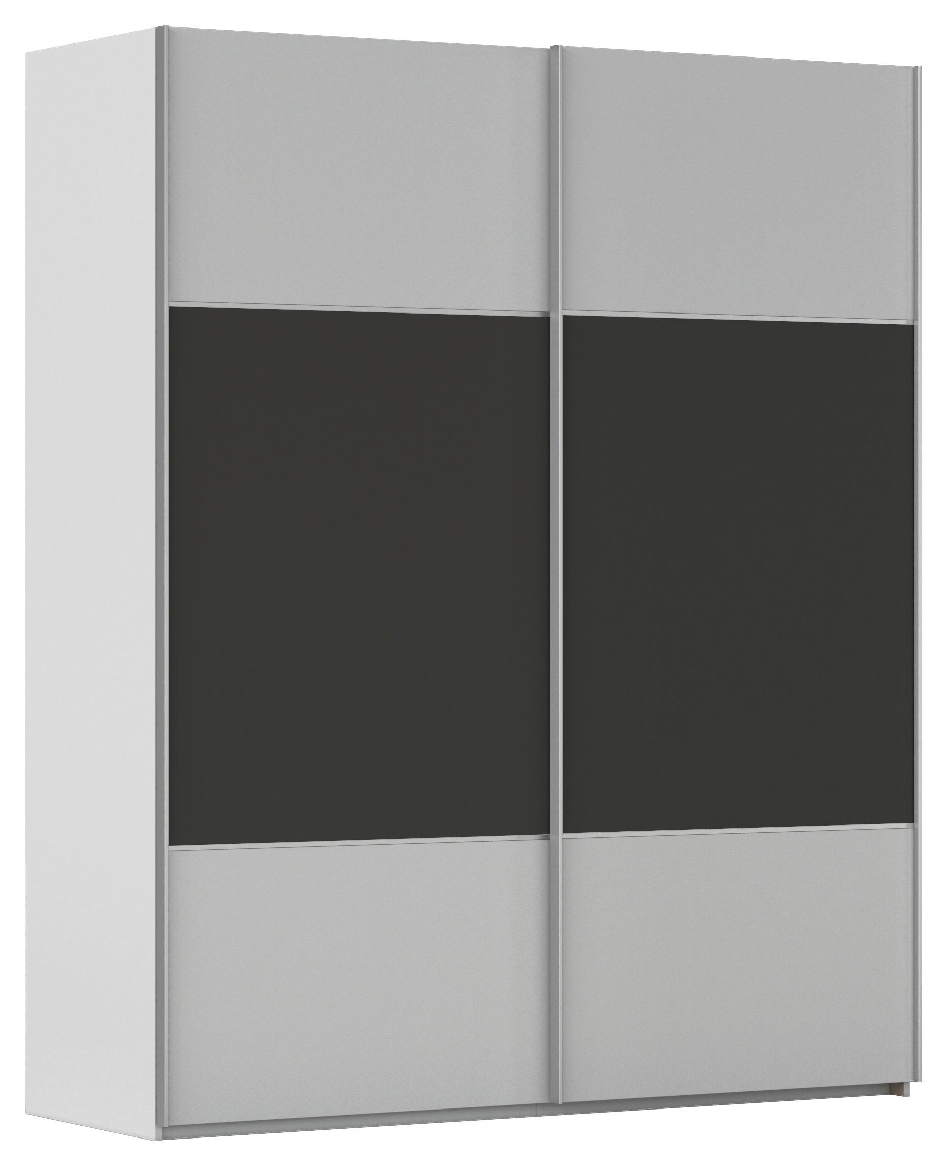 SCHWEBETÜRENSCHRANK 162/223/68 cm 2-türig Graphitfarben, Grau  - Alufarben/Graphitfarben, KONVENTIONELL, Holzwerkstoff/Metall (162/223/68cm) - Novel