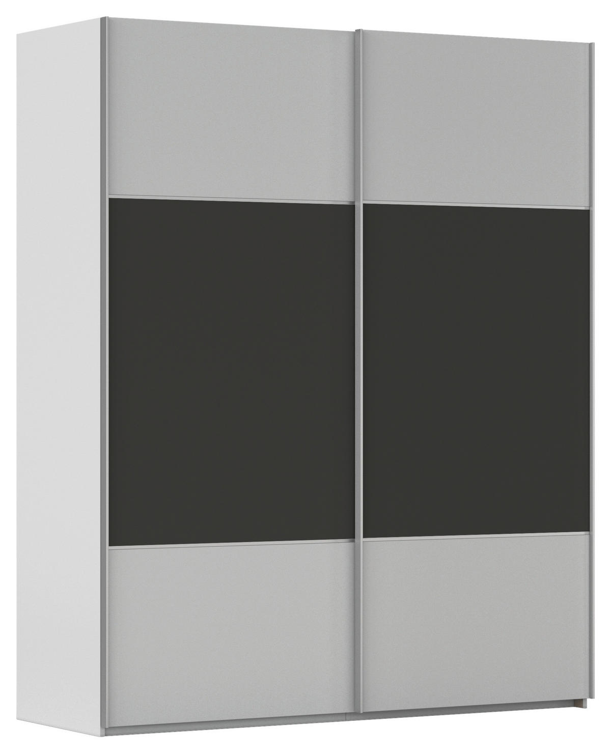 SCHWEBETÜRENSCHRANK 162/223/68 cm 2-türig Graphitfarben, Grau  - Alufarben/Graphitfarben, KONVENTIONELL, Holzwerkstoff/Metall (162/223/68cm) - Novel