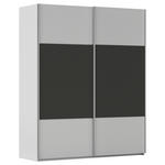 SCHWEBETÜRENSCHRANK 162/223/68 cm 2-türig Graphitfarben, Grau  - Alufarben/Graphitfarben, KONVENTIONELL, Holzwerkstoff/Metall (162/223/68cm) - Novel