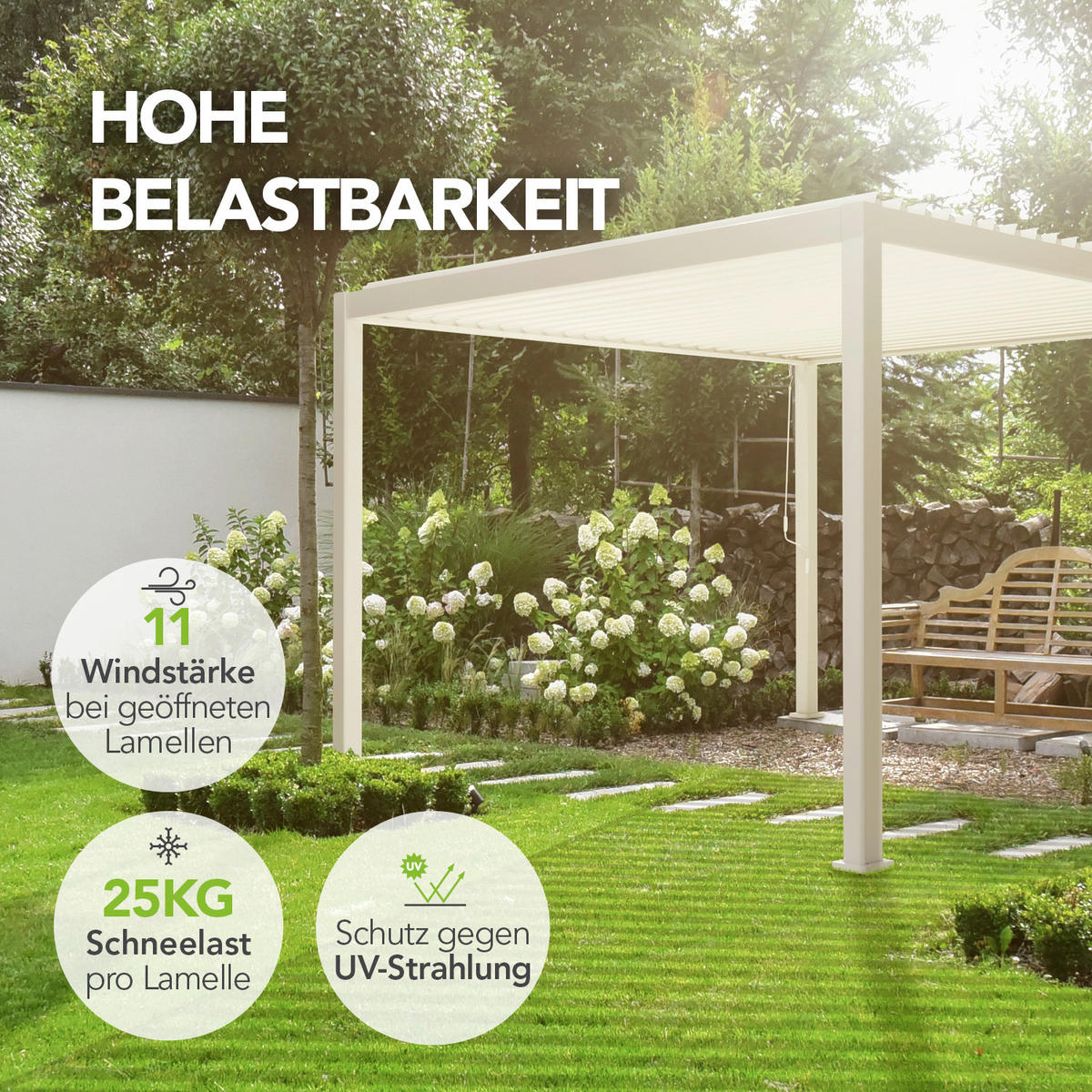 PERGOLA - Weiss, Basics, Metall (400/255/300cm) - Gardenson