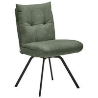 STUHL - Dunkelgrün/Schwarz, Design, Textil/Metall (50/84/68cm) - Welnova