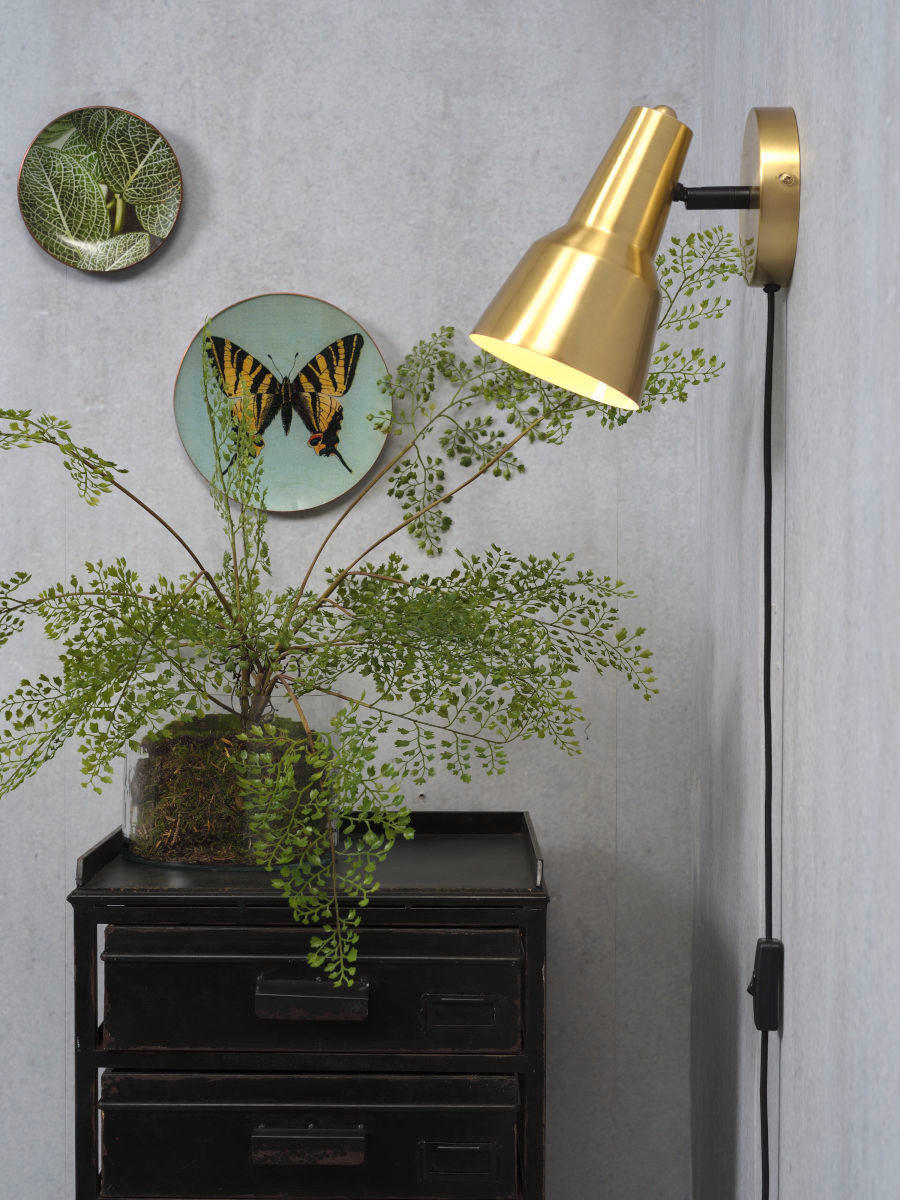 VÄGGLAMPA VALENCIA 13,5/21,5/20 cm   - svart/guldfärgad, Design, metall (13,5/21,5/20cm) - It's about Romi
