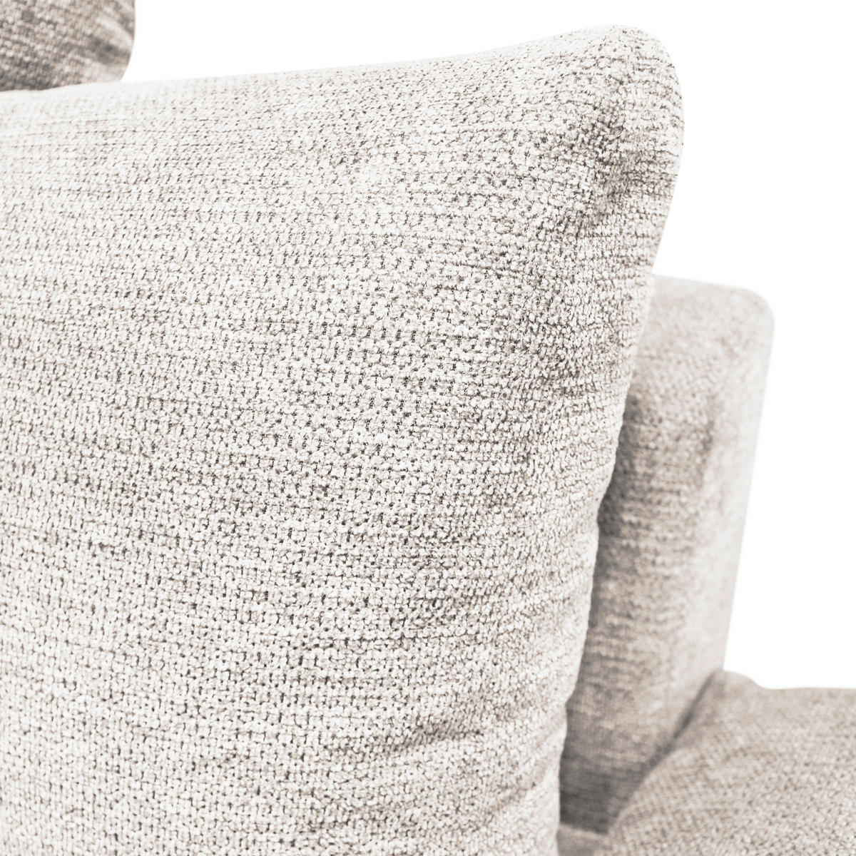 ECKSOFA in Webstoff Weiß  192/260 cm  - Schwarz/Weiß, Design, Textil/Metall (192/260cm) - MID.YOU