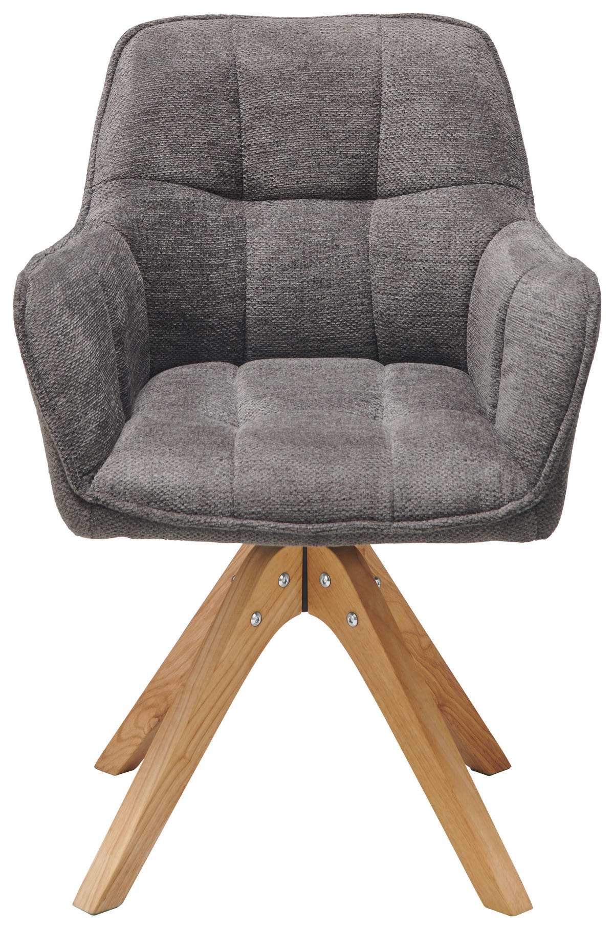 ARMLEHNSTUHL  inklusive Armlehnen, Sitzfläche 360° drehbar Webstoff  Eichefarben, Dunkelgrau  - Dunkelgrau/Eichefarben, LIFESTYLE, Holz/Textil (61/85/63cm) - Livetastic