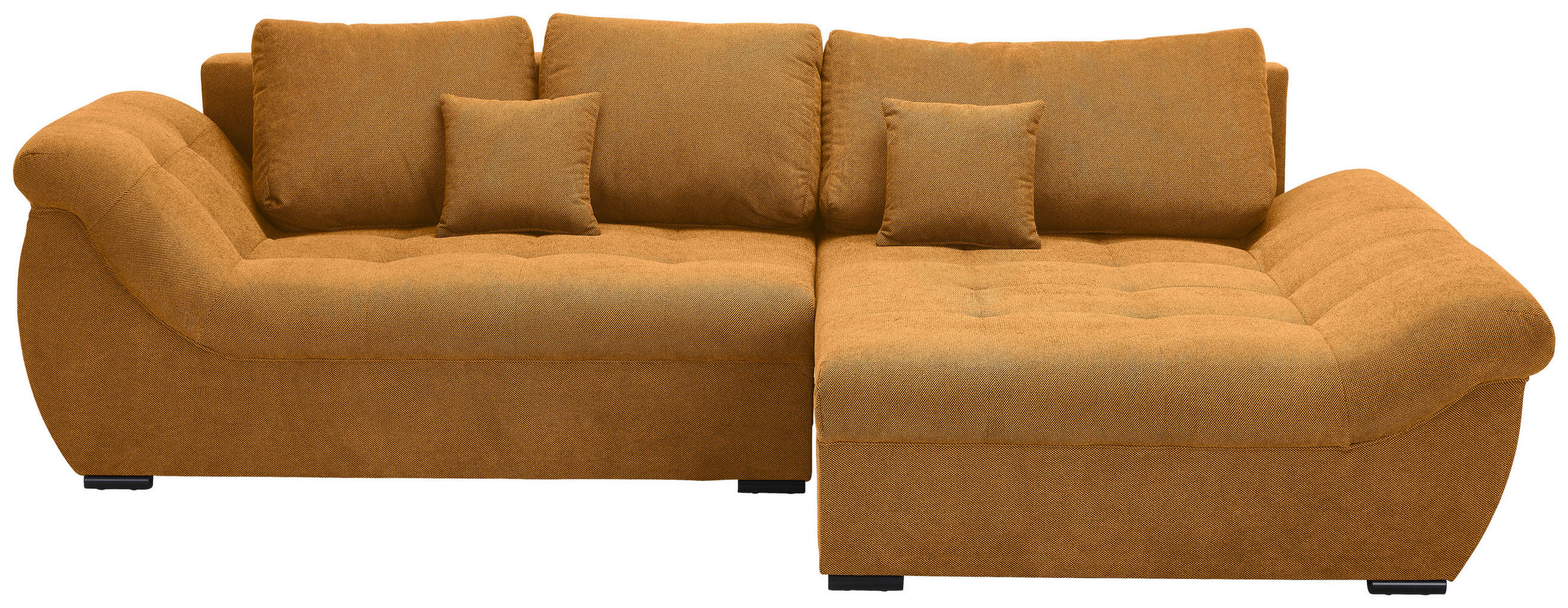 ECKSOFA Senfgelb Flachgewebe  - Senfgelb/Schwarz, Design, Kunststoff/Textil (278/175cm) - Xora