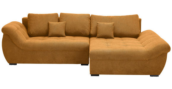 ECKSOFA Senfgelb Flachgewebe - Senfgelb/Schwarz, Design, Kunststoff/Textil (278/175cm) - Xora