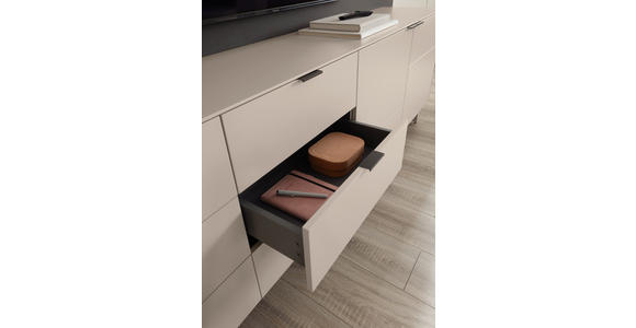 TV-ELEMENT Schwarz, Kaschmir  220/70/38 cm  - Kaschmir/Schwarz, MODERN, Holzwerkstoff/Metall (220/70/38cm) - Carryhome