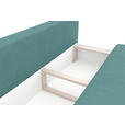 SCHLAFSOFA  in Velours Türkis  - Türkis/Schwarz, KONVENTIONELL, Textil/Metall (200/98/90cm) - Carryhome