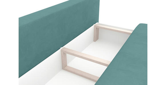 SCHLAFSOFA  in Velours Türkis  - Türkis/Schwarz, KONVENTIONELL, Textil/Metall (200/98/90cm) - Carryhome