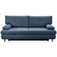 SCHLAFSOFA  mit Liegefunktion, Rücken echt Chenille Blau  - Blau/Schwarz, KONVENTIONELL, Holz/Textil (212/97/105cm) - Carryhome
