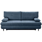 SCHLAFSOFA  mit Liegefunktion, Rücken echt Chenille Blau  - Blau/Schwarz, KONVENTIONELL, Holz/Textil (212/97/105cm) - Carryhome