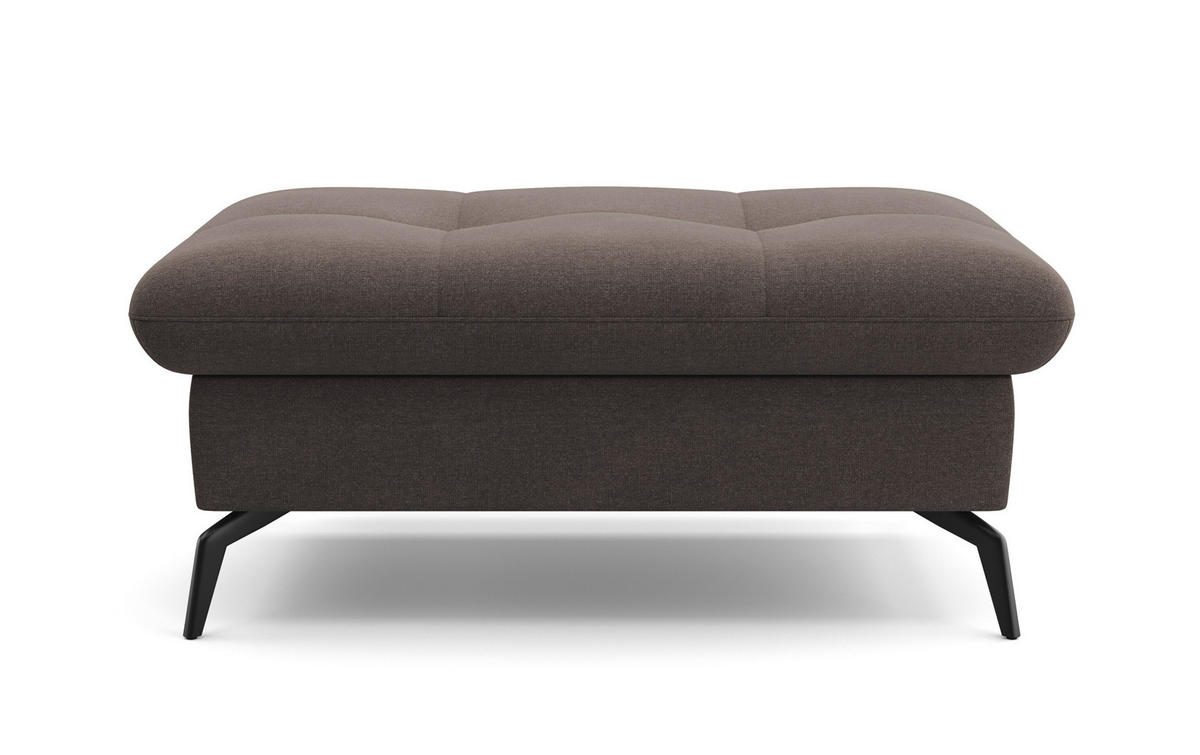 HOCKER in Textil Graphitfarben  - Schwarz/Graphitfarben, KONVENTIONELL, Textil/Metall (102/47/69cm) - Sit & More