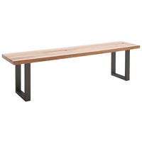 SITZBANK in Holz, Metall Anthrazit, Eichefarben  - Eichefarben/Anthrazit, Design, Holz/Metall (160/50/40cm) - MID.YOU