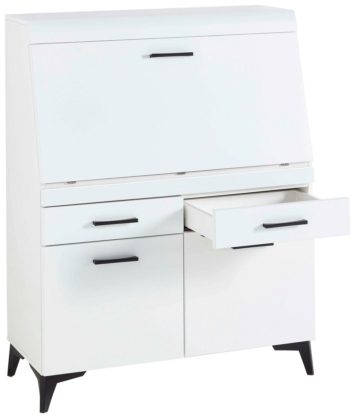 SEKRETÁŘ - bílá/černá, Trend, kompozitní dřevo/plast (98/124/42cm) - Carryhome