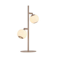LED-TISCHLEUCHTE Luberon 32,5/49,5/19 cm  - Sandfarben/Schwarzchrom, Design, Glas/Kunststoff (32,5/49,5/19cm)
