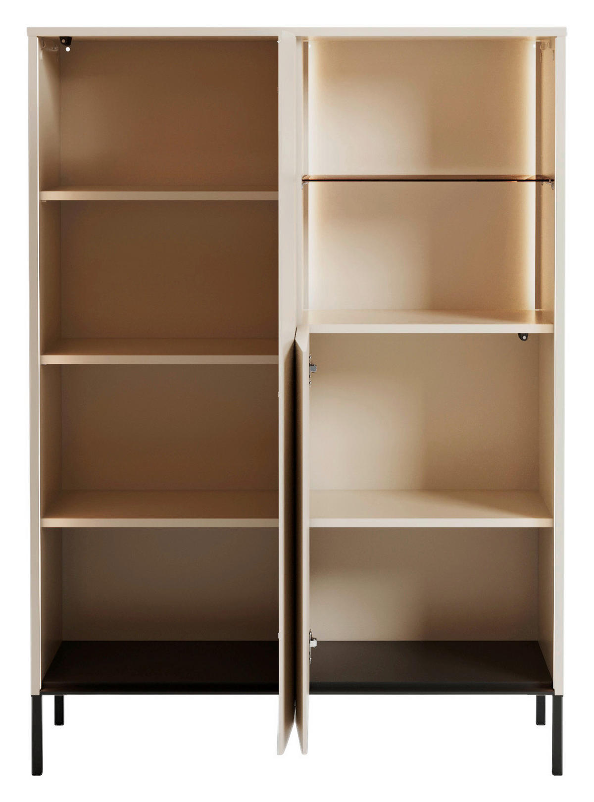 HIGHBOARD BEVEL 99/138/40 cm  - Beige/Schwarz, Design, Glas/Holzwerkstoff (99/138/40cm) - Lomoco