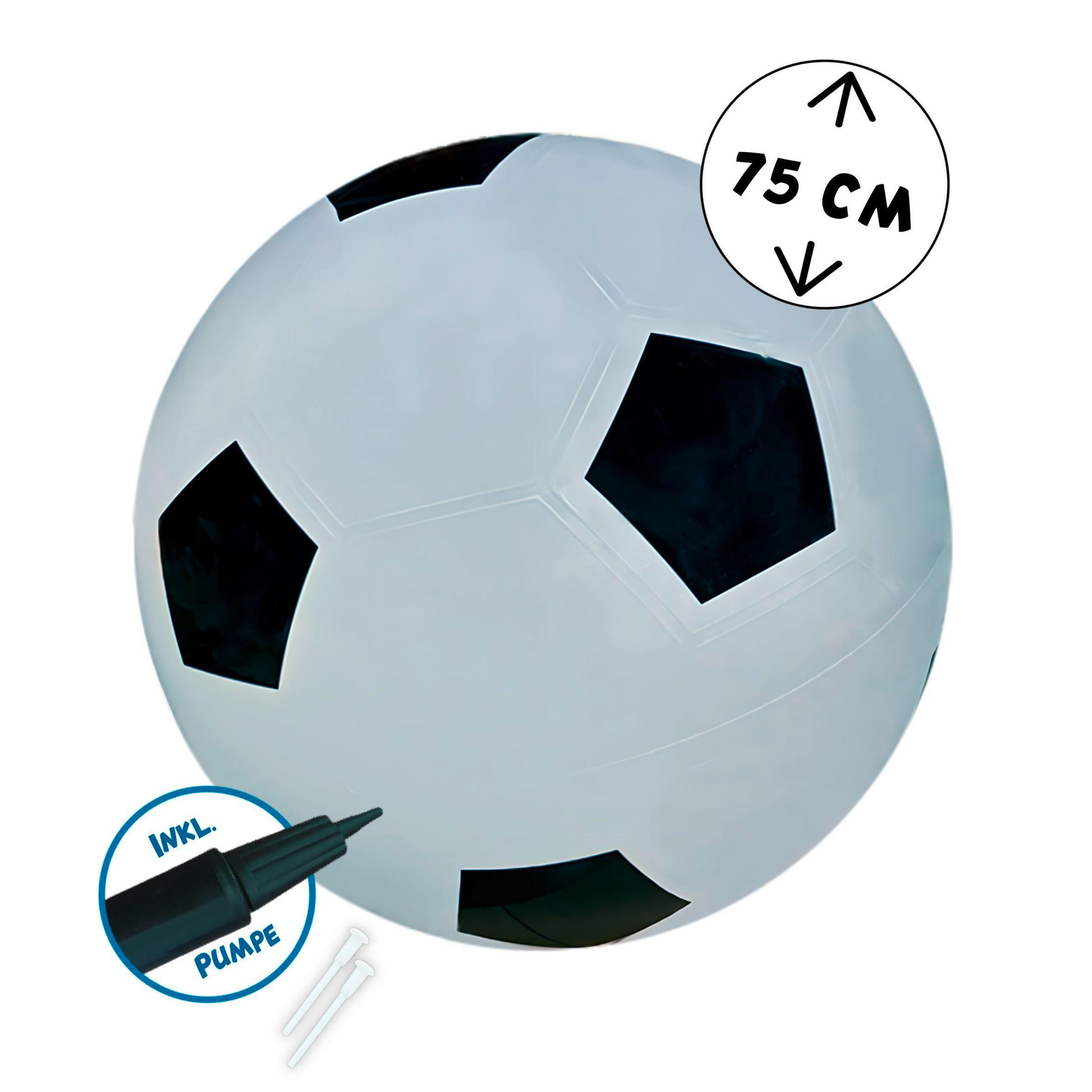 SPIELBALL XXL-Fußball aufblasbar Weiß  - Weiß, Basics, Kunststoff (75cm) - alldoro