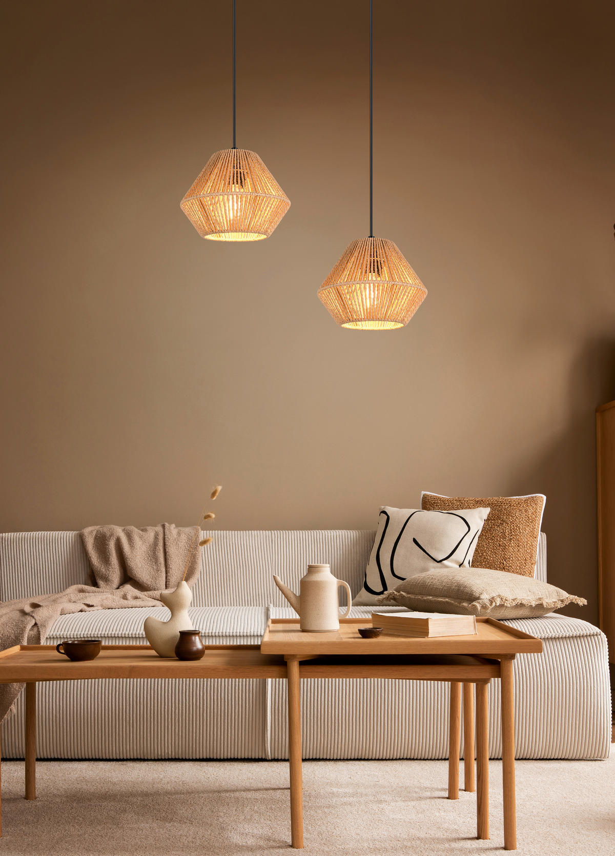 Pendul 20/150 cm    - maro/negru, Basics, materiale naturale/metal (20/150cm)