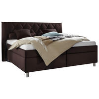 POLSTERBETT 200/200 cm  in Dunkelbraun  - Weiss/Dunkelbraun, Konventionell, Holz/Textil (200/200cm) - Esposa